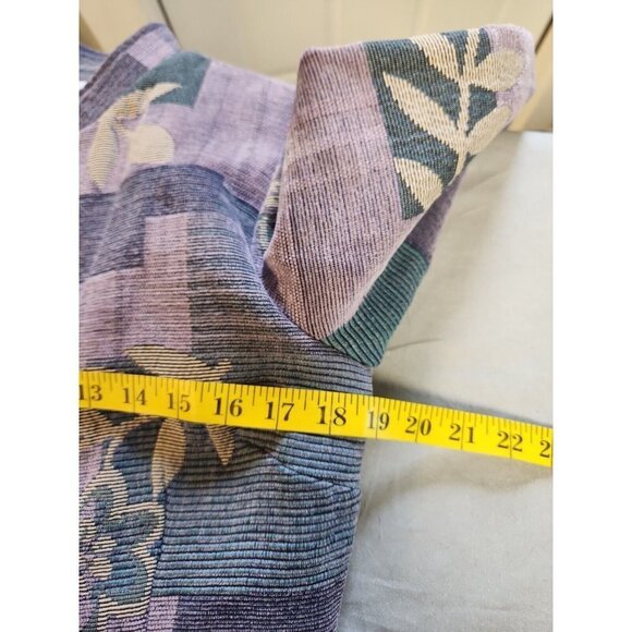 Alfred Duner Jacket Woman 8P Purples Flowers Long Sleev Halter Neck Zip - Picture 4 of 4